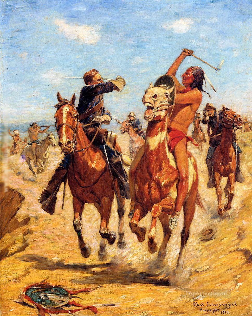 西部アメリカンインディアン 34油絵